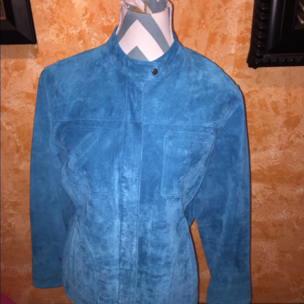 Turquoise suede jacket - Picture 8 of 8